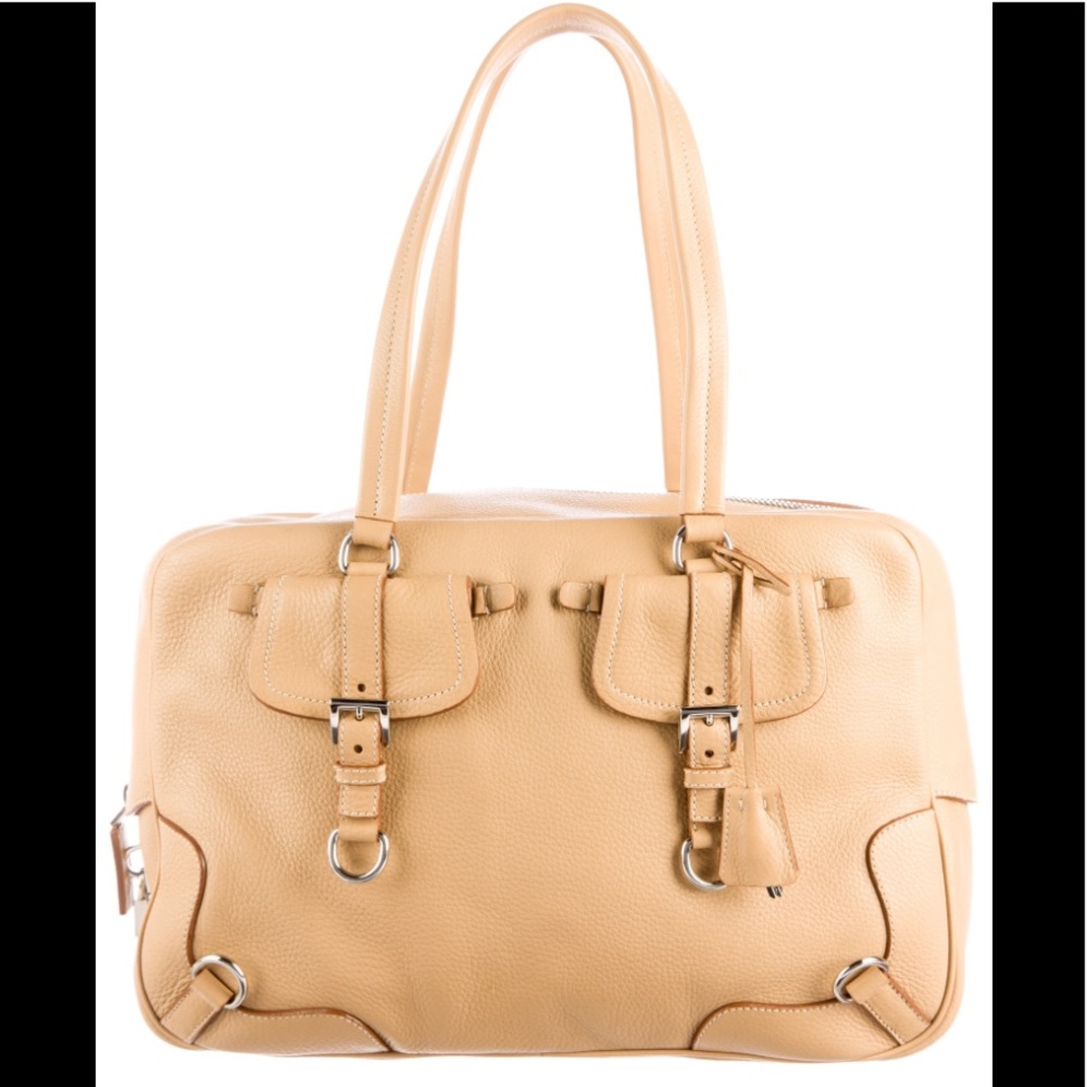 Prada Life Bowler - Tan Vitello Daino Leather